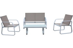 Read more about the article Brighton Sofagruppe 2+1+1, alu. hvit