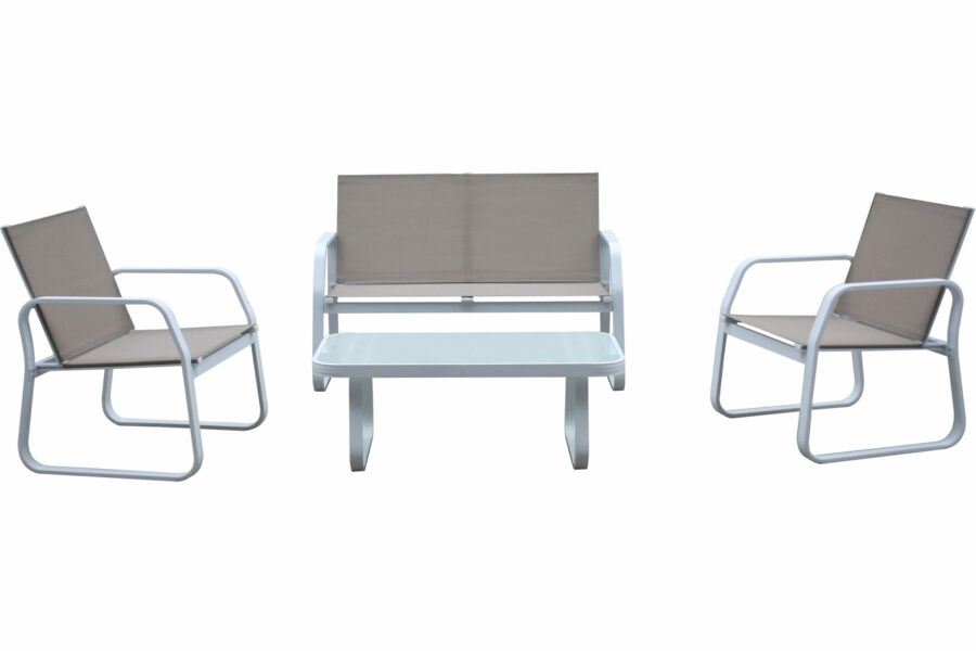 Brighton Sofagruppe 2+1+1, alu. hvit